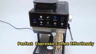 Cafetera espresso comercial con molinillo incorporado | Alta presión de 20 bares para cafetería.