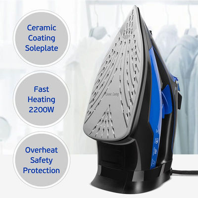 2400W Ropa hierro de vapor con suela de cerámica Turbo de vapor vertical