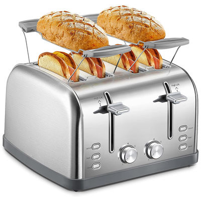 Anbolife XXL 4 rebanadas tostador logotipo eléctrico tostador portátil pan comercial de acero inoxidable tostador con 7 configuraciones de sombra