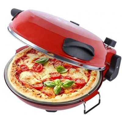 Ningbo fábrica de 12 pulgadas no adhesivo calzone fabricante horno de pizza en casa roja uso rápido divertido eléctrico multi pizza maker
