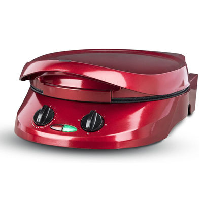 Ningbo fábrica de 12 pulgadas no adhesivo calzone fabricante horno de pizza en casa roja uso rápido divertido eléctrico multi pizza maker