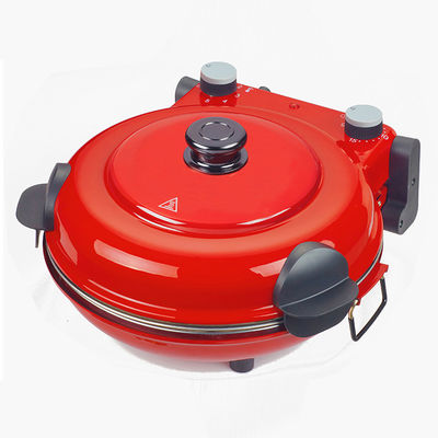 Vista de la ventana de cocina en 5 minutos, temporizador, plato de cerámica restaurante máquina eléctrica para horno de pizza