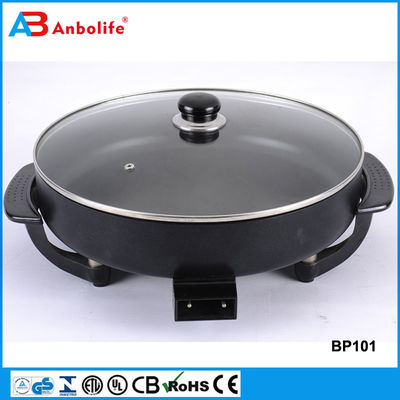 bandeja de alimento de aluminio de hierro fundido rectangular bandeja de pizza antiadherente con tapa de vidrio templado