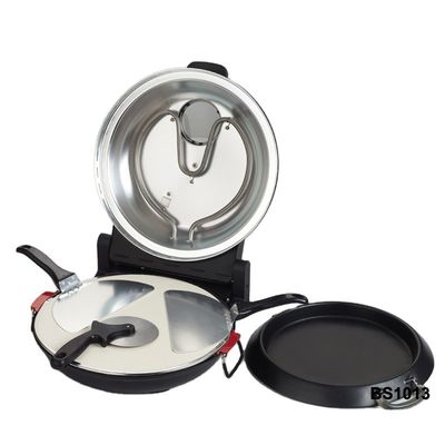Anbolife redondo multi-fución de uso doméstico móvil de la sartén de pizza y el horno de pizza al aire libre portátil máquina eléctrica de pizza