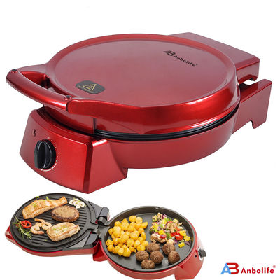 Anbo de aluminio portátil sartén antiadherente de pizza de la mejor calidad hoja de hornear multifuncional redondo transportador eléctrico horno sartén de pizza
