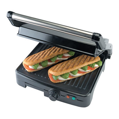 Grill eléctrico de acero inoxidable con prensa de sándwich grill de panini con dispositivo inclinado
