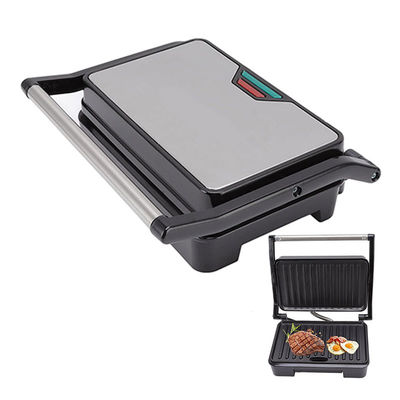 Panini Presionar Sandwich fabricante Superficie no adhesiva Doble calentador de acero inoxidable Desayuno fabricante de contacto parrilla Queso huevo tocino