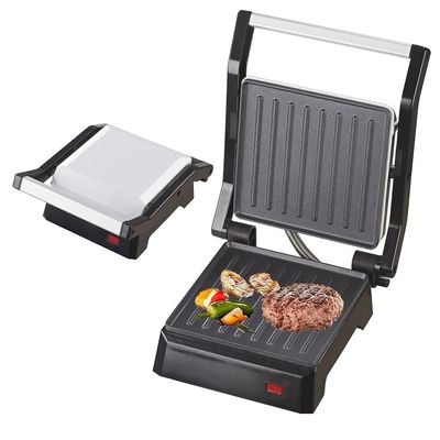 Panini Presionar Sandwich fabricante Superficie no adhesiva Doble calentador de acero inoxidable Desayuno fabricante de contacto parrilla Queso huevo tocino