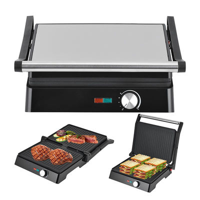 4 rebanadas Grill eléctrico con placas desmontables fabricante de gofres Sandwich Panini Prensa Grill de contacto 2200W placas intercambiables