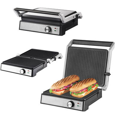 4 rebanadas Grill eléctrico con placas desmontables fabricante de gofres Sandwich Panini Prensa Grill de contacto 2200W placas intercambiables