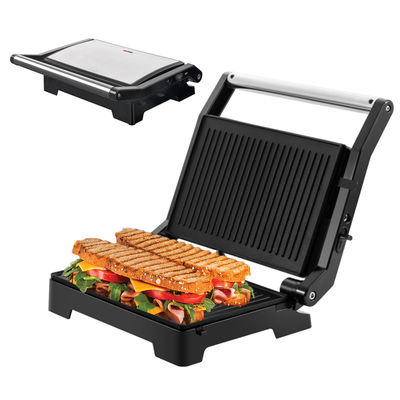 Grill eléctrico de 2200W Panini Maker temperatura ajustable Sandwich Press tostadora abre 180 grados Grill de contacto de acero inoxidable