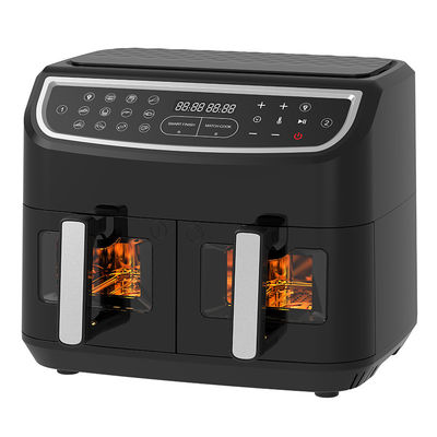 4.5L Fritadora de aire doble con 2 cestas Ver a través de la ventana de vidrio SYNC Cocinar Dos cajones