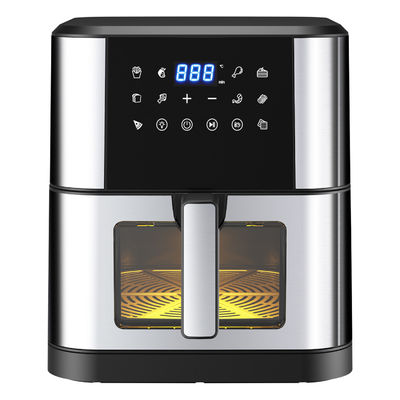 7L con ventana freidora de aire de acero inoxidable horno LED pantalla táctil para 12 presets fácil limpieza 1800w hogar