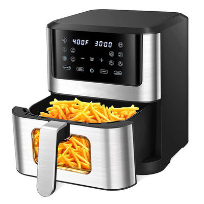 7L con ventana freidora de aire de acero inoxidable horno LED pantalla táctil para 12 presets fácil limpieza 1800w hogar