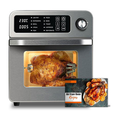 Friterías eléctricas de aire de 15L con rotisería para la familia 10 en 1 Friterías de aire de acero inoxidable tostadora horno parrilla
