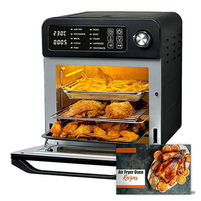 Friterías eléctricas de aire de 15L con rotisería para la familia 10 en 1 Friterías de aire de acero inoxidable tostadora horno parrilla