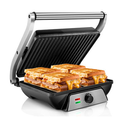 Grill de prensa eléctrica Panini con control de temperatura y horario