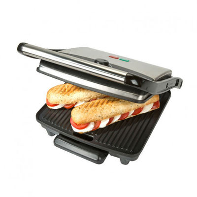 Grill de prensa eléctrica de contacto de perilla 2 rodajas Mini Panini automático con superficie ultra antiadherente