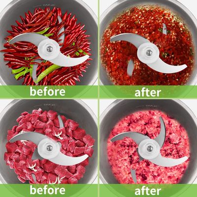 Mini mezclador de carne chopper alimento eléctrico vegetal de acero inoxidable molinillo de carne