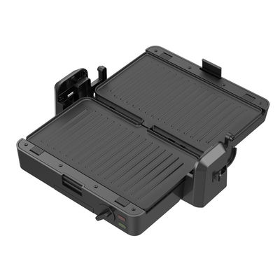 Grill de contacto desmontable de 1200W 3 placas 105 180 grados Temperatura abierta Ajustar perno eléctrico PTFE no adhesivo para barbacoa doméstica