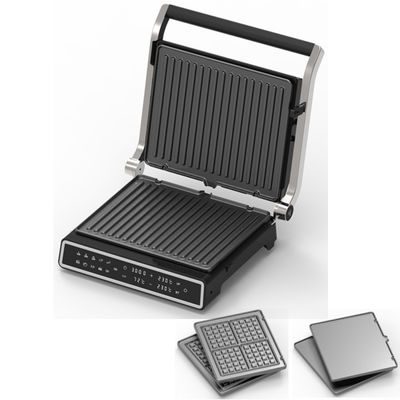 2 trozos de relleno profundo de waffle Sandwich Maker Grill BBQ desmontable Revestimiento antiadherente para cocinar cocinas Grill eléctrico parrillas