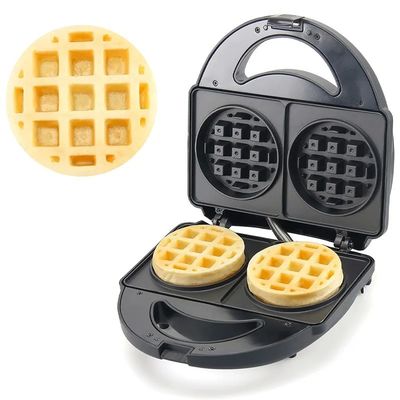 Revestimiento de PTFE no adhesivo 2 rebanadas Waffle Maker con desmontable Sandwich y Pancake Maker