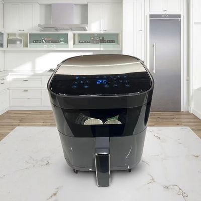 Toque digital 6l Fritadora eléctrica de aire horno de acero inoxidable multifuncional pequeño cuadrado inteligente saludable para uso doméstico