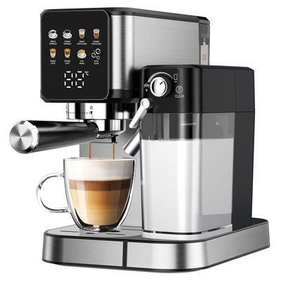 Máquina para hacer café de expreso de plata con espuma de leche manual para café con leche construida en molino