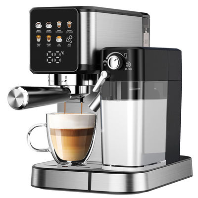 Máquina para hacer café de expreso de plata con espuma de leche manual para café con leche construida en molino