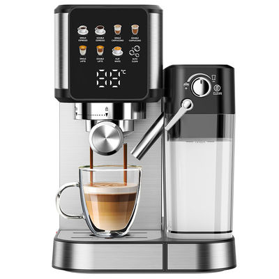 Máquina para hacer café de expreso de plata con espuma de leche manual para café con leche construida en molino