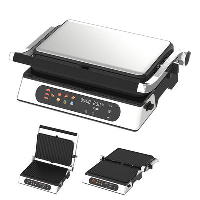 2000W eléctrico digital de gran contacto barbacoa parrilla sin humo aparato de cocina para el hogar desmontable 4/6 rebanada Panini Maker