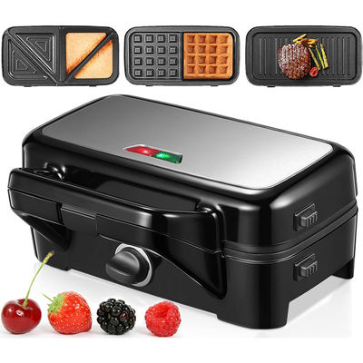 2 Fragmentos Profundo Xxl Grill Sandwich Maker Control de temperatura ajustable Fuente de energía eléctrica desmontable Ptfe Uso doméstico