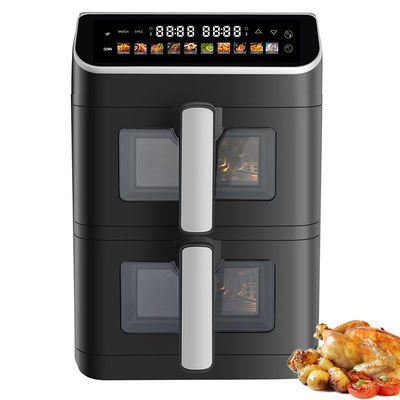 2800w Fritar de aire eléctrico de doble pila No adhesivo 6l + 6l Revestimiento de arriba abajo calefactor de pantalla de LCD plegable