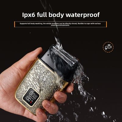Afeitadora eléctrica profesional para hombre con batería de 500 mAh, cuchillas de acero inoxidable y lavado completo del cuerpo