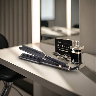 Limpiador de cabello de placa flotante extra larga con 10 ajustes de calor y placas de cerámica de 13,7 * 110 mm