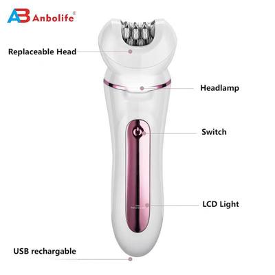 Depiladora 5 en 1 Impermeable IPX6 con Batería de 600mAh para Kit de Afeitado Facial y Corporal