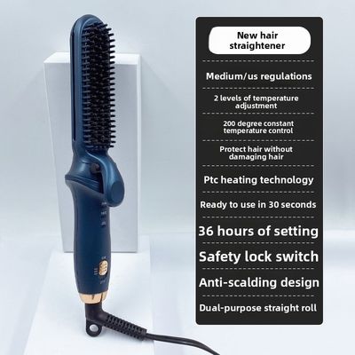 35W de potencia de doble uso alisador de cabello y hierro de rizado con placas de cerámica de turmalina