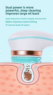 Cepillo de baño eléctrico recargable totalmente automático con mango largo y exfoliante de masaje corporal de silicona