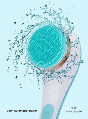 Cepillo de baño eléctrico recargable totalmente automático con mango largo y exfoliante de masaje corporal de silicona