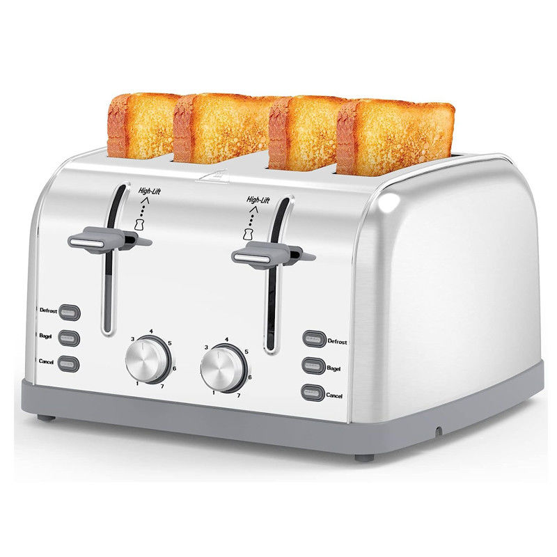 Anbolife XXL 4 rebanadas tostador logotipo eléctrico tostador portátil pan comercial de acero inoxidable tostador con 7 configuraciones de sombra