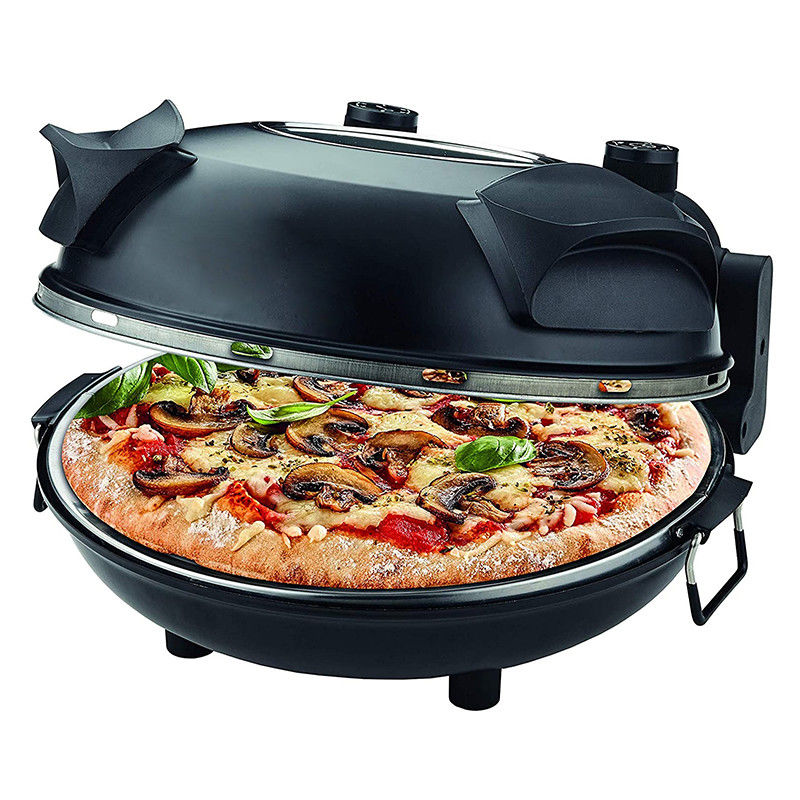 Fabricante de pizza Control de temperatura ajustable con ventana visible Piedra especial y horno de pizza eléctrico de costra crujiente