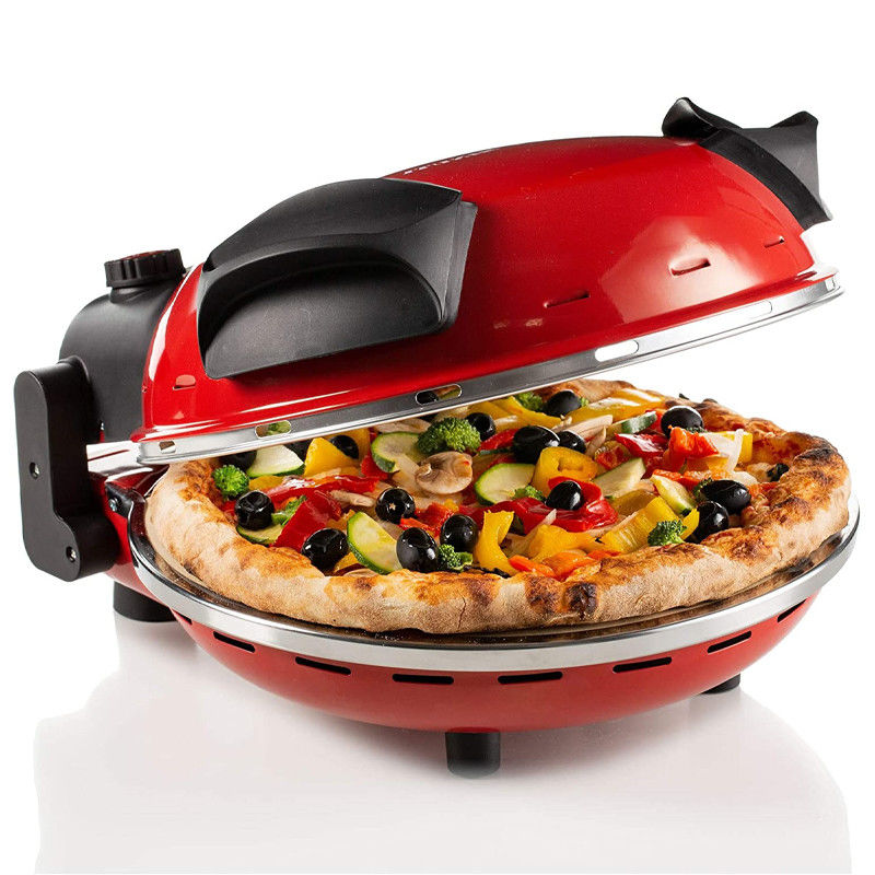 Anbolife redondo multi-fución de uso doméstico móvil de la sartén de pizza y el horno de pizza al aire libre portátil máquina eléctrica de pizza
