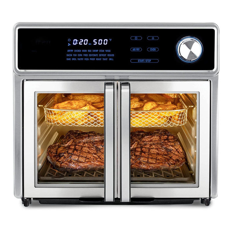 Hornos de freidora de aire de 1700W Puerta francesa 5.5L 6.5L 23L de acero inoxidable sano libre de aceite