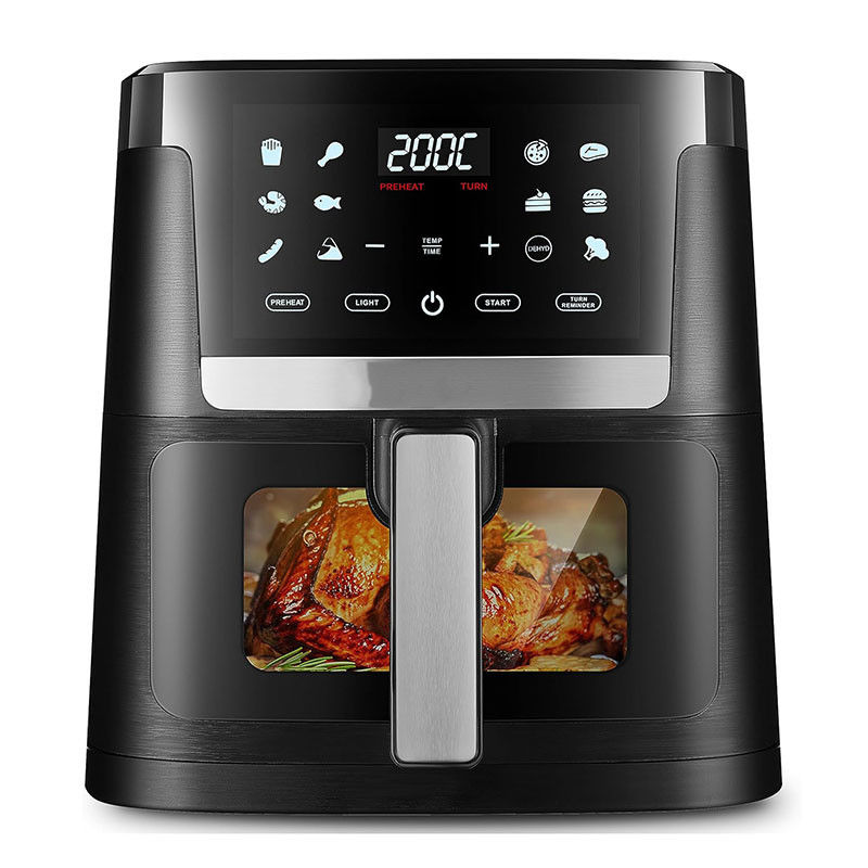 7L con ventana freidora de aire de acero inoxidable horno LED pantalla táctil para 12 presets fácil limpieza 1800w hogar