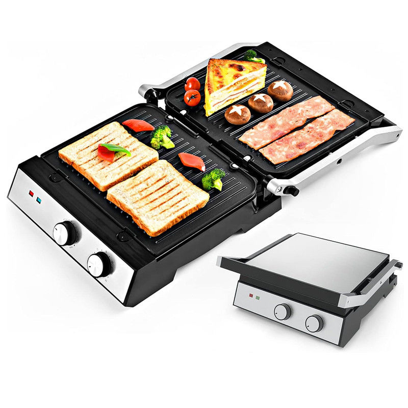 Grill de prensa eléctrica Panini con control de temperatura y horario
