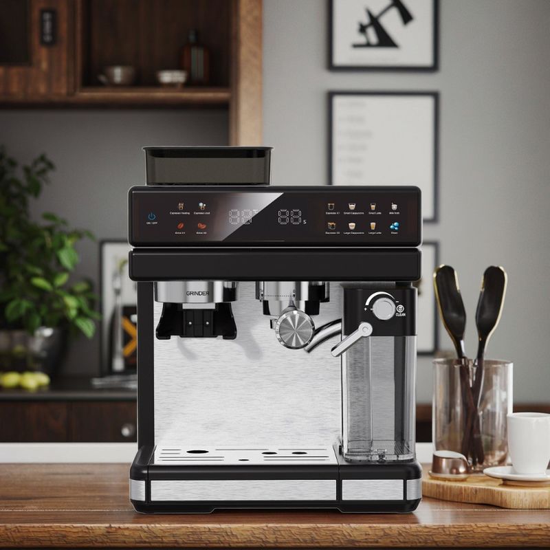 Máquina de café eléctrica de café profesional potente de 15/20bar bomba de presión capuchino Latte molinilla hecha de plástico duradero