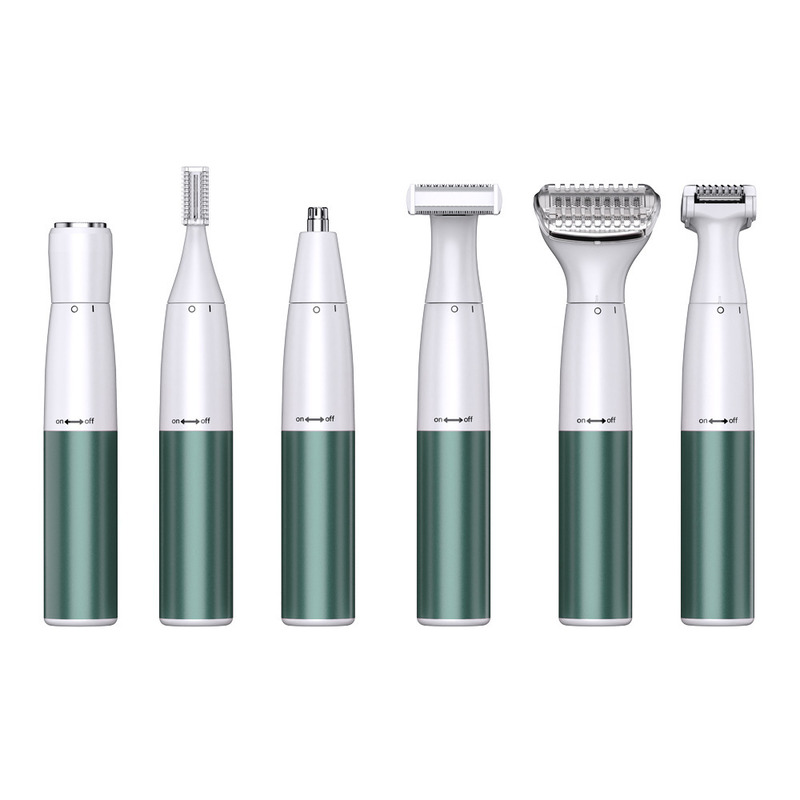 Juego de afeitadora y depiladora multifuncional 6 en 1 para mujer con batería de 1200 mAh, cuchilla de acero inoxidable y repuestos gratuitos